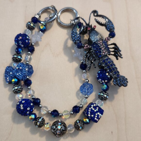 Blue Lobster Purse Charm Keychain NEW - Picture 1 of 4